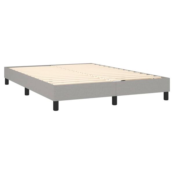 vidaXL Sommier &agrave; lattes de lit avec matelas Gris clair 140x190cm Tissu