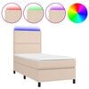 vidaXL Sommier &agrave; lattes de lit avec matelas et LED Cappuccino 80x200cm