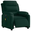 vidaXL Fauteuil inclinable de massage &eacute;lectrique vert fonc&eacute; velours
