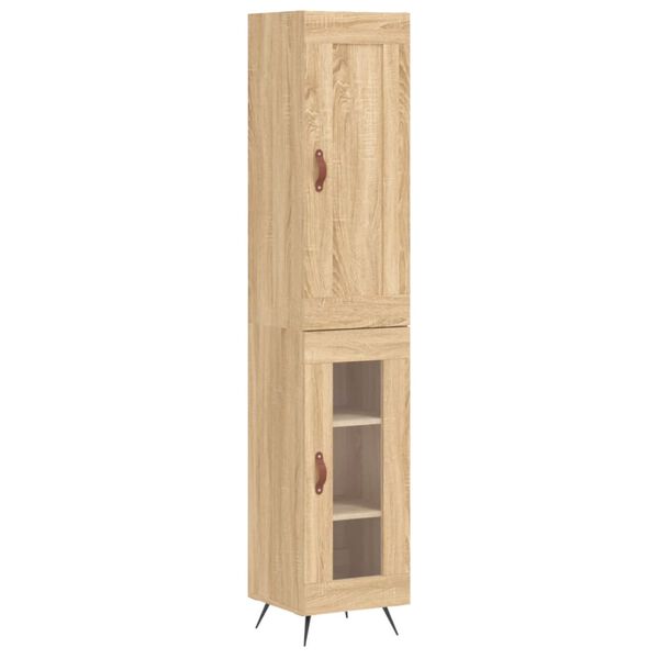 vidaXL Buffet haut Ch&ecirc;ne sonoma 34,5x34x180 cm Bois d'ing&eacute;nierie