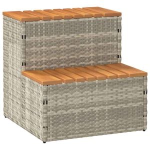 VidaXL Marche bain &agrave; remous gris clair 50x50x50,5 cm acacia massif