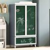 vidaXL Armoire Tableau Noir ROROS Gris et blanc 90 x 45 x 165 cm