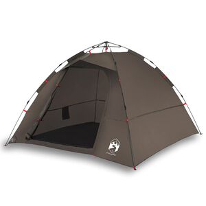 vidaXL Tente de p&ecirc;che 4 personnes marron lib&eacute;ration rapide