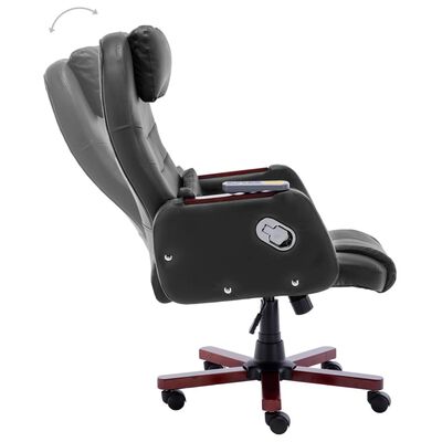 vidaXL Chaise de bureau de massage Noir Similicuir