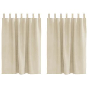vidaXL Rideaux occultants 2 pcs Cr&egrave;me 140 x 140 cm Velours