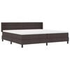 vidaXL Lit &agrave; ressorts avec matelas Marron fonc&eacute; 200 x 200 cm Polyester
