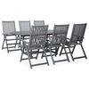 vidaXL Ensemble &agrave; manger d'ext&eacute;rieur 7 pcs Bois d'acacia solide Gris