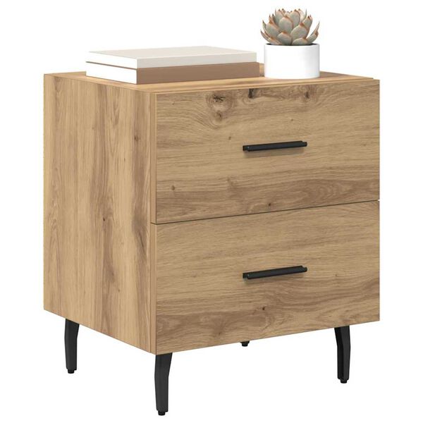 vidaXL Cabinet de chevet avec tiroir Ch&ecirc;ne artisanal 40 x 35 x 47,5 cm