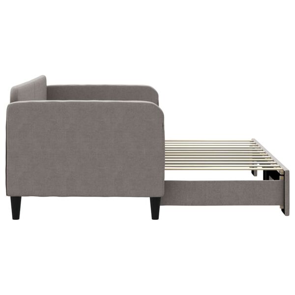 vidaXL Lit de jour avec gigogne sans matelas taupe 80x200 cm