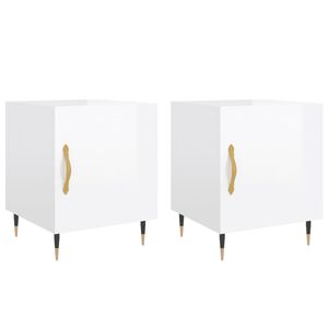 vidaXL Tables de chevet 2 pcs blanc brillant 40x40x50 cm