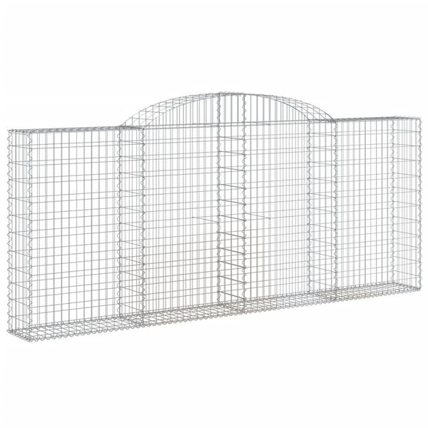vidaXL Paniers &agrave; gabions arqu&eacute;s 7 pcs 300x30x120/140 cm fer galvanis&eacute;