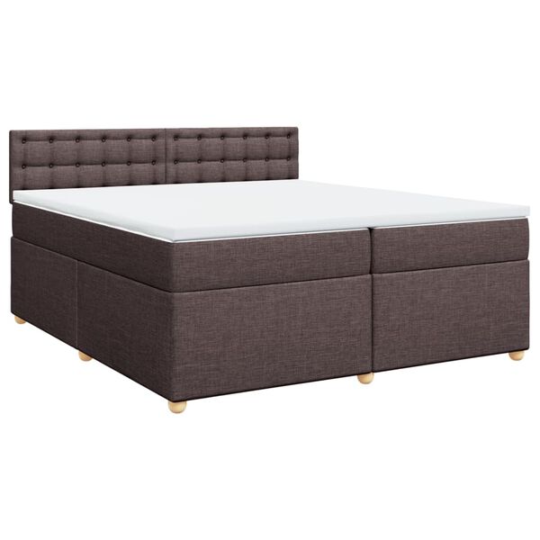 vidaXL Sommier &agrave; lattes de lit avec matelas Marron fonc&eacute; 200x200 cm