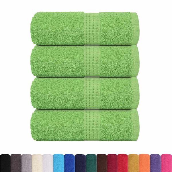 vidaXL Serviettes de toilette FROGN 4 pi&egrave;ces Vert pomme 30x30 cm 360 g/m&sup2;
