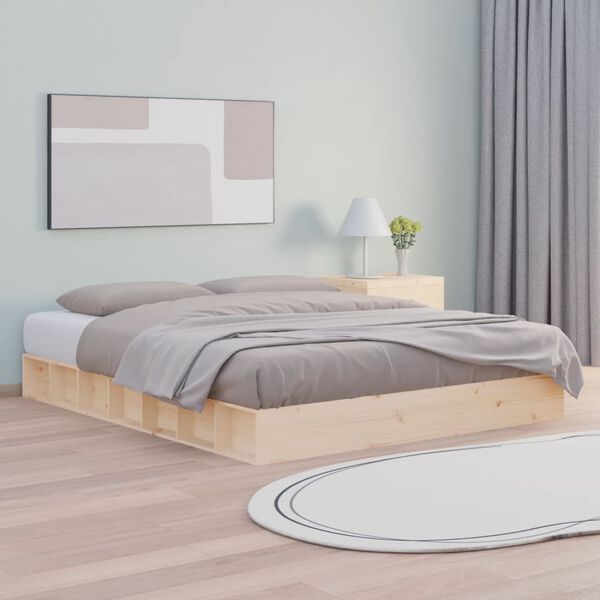 vidaXL Cadre de lit sans matelas 120x200 cm bois massif