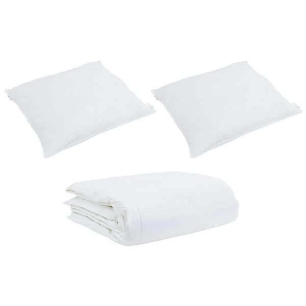 vidaXL Ensemble de Duvet avec oreiller 3 pcs Blanc Plume de canard