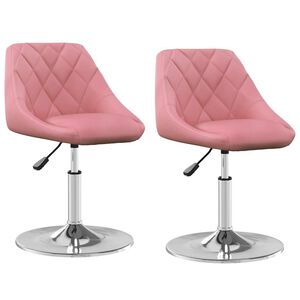 vidaXL Chaises pivotantes &agrave; manger lot de 2 Rose Velours