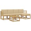 vidaXL Ensemble de canap&eacute;s d'ext&eacute;rieur 6 pc Blanc et Beige