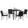 vidaXL Ensemble de salle à manger pour jardin 5 pcs Noir Poly rotin