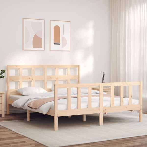 vidaXL Cadre de lit sans matelas 160x200 cm bois massif de pin