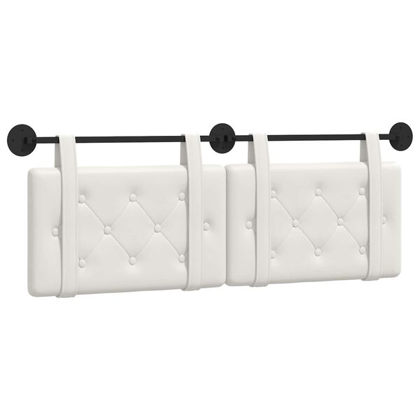 vidaXL T&ecirc;te de lit suspendue Blanc 150 x 55 x 5 cm Simili cuir