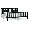 vidaXL Cadre de lit sans matelas noir bois massif de pin 200x200 cm