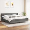 vidaXL Sommier &agrave; lattes de lit avec matelas Gris fonc&eacute; 200x200cm Tissu