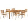 vidaXL Ensemble de salle &agrave; manger pour jardin 7 pc Beige