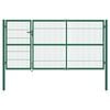 vidaXL Portail de jardin avec poteaux 350 x 140 cm, acier vert