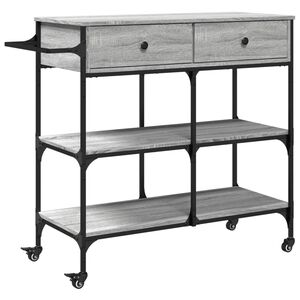 vidaXL Chariot de cuisine sonoma gris 105x42x95 cm bois d'ing&eacute;nierie
