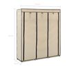 vidaXL Armoire avec compartiments et barres Crème 150x45x175 cm Tissu