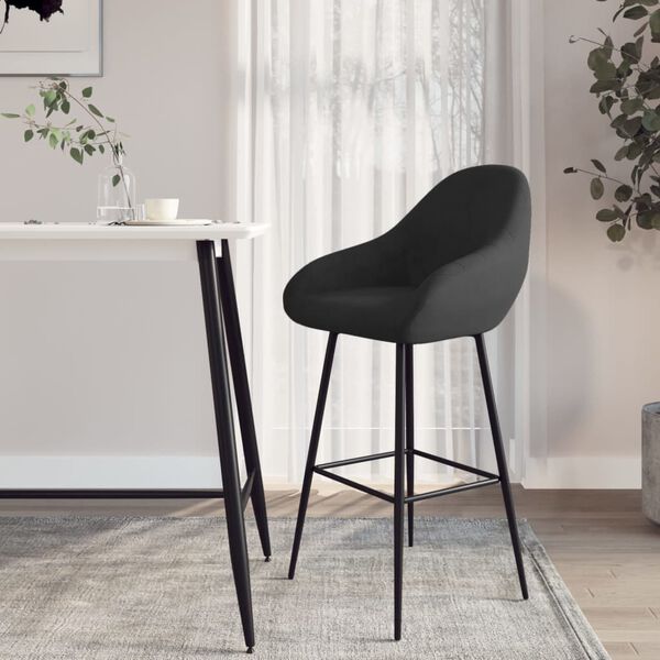 vidaXL Tabouret de bar Noir Velours