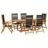 vidaXL Ensemble &agrave; Manger de jardin 7pcs noir polypropyl&egrave;ne bois massif
