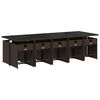 vidaXL Ensemble &agrave; manger de jardin et coussins 11 pcs marron rotin
