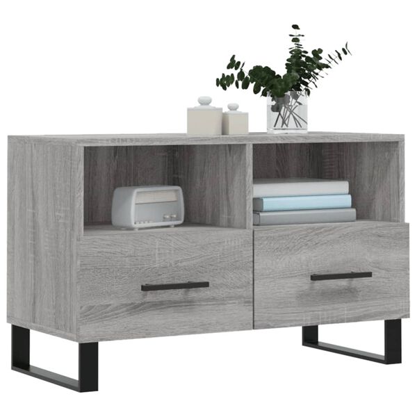 vidaXL Meuble TV Sonoma gris 80x36x50 cm Bois d'ing&eacute;nierie