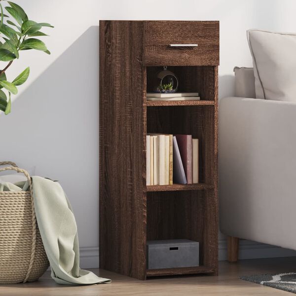 vidaXL Buffet ch&ecirc;ne marron 30x42,5x93 cm bois d'ing&eacute;nierie