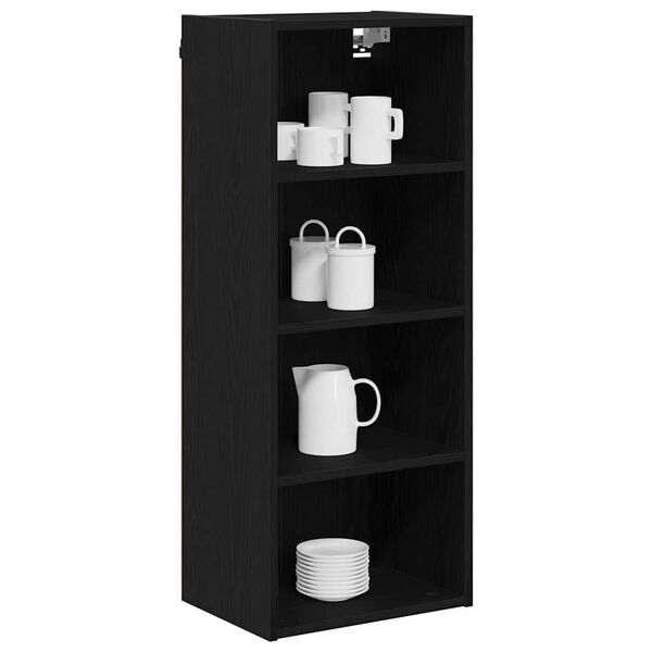 vidaXL Armoire suspendue avec stockage Ch&ecirc;ne noir 40 x 29,5 x 100 cm