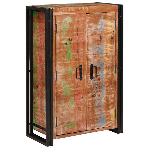 vidaXL Highboard avec portes Marron Bois Recycl&eacute; Massif et M&eacute;tal