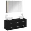 vidaXL Ensemble de mobilier de salle de bain 4 pcs Ch&ecirc;ne noir