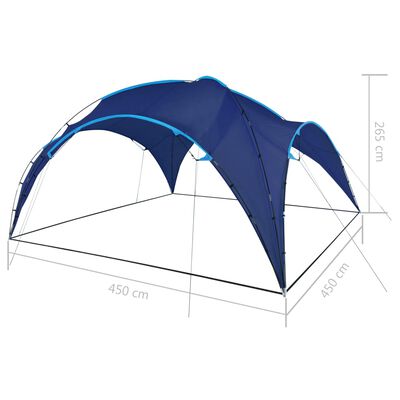 vidaXL Arceau de tente de réception 450x450x265 cm Bleu foncé