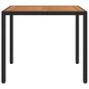 vidaXL Table de jardin 90x90x75cm R&eacute;sine tress&eacute;e et bois d'acacia Noir