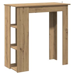 vidaXL Table de bar avec &eacute;tag&egrave;re ch&ecirc;ne artisanal bois d'ing&eacute;nierie