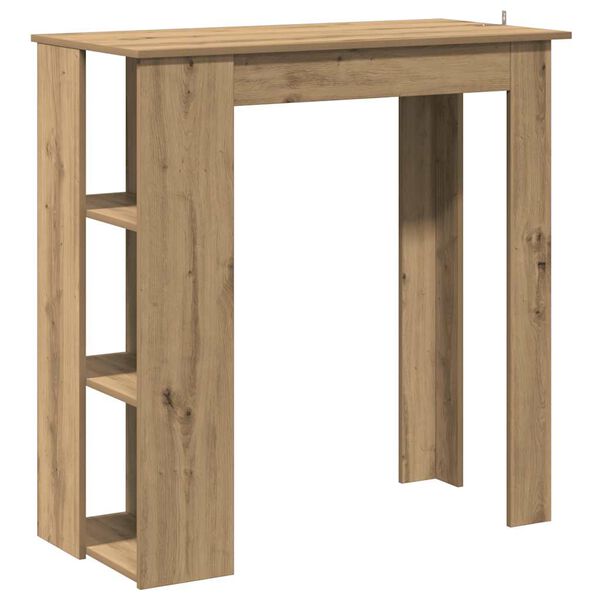 vidaXL Table de bar avec &eacute;tag&egrave;re ch&ecirc;ne artisanal bois d'ing&eacute;nierie