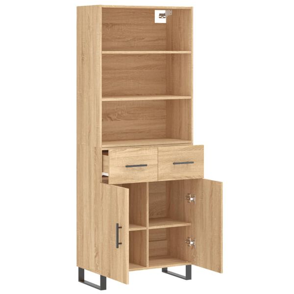 vidaXL Buffet haut Ch&ecirc;ne sonoma 69,5x34x180 cm Bois d'ing&eacute;nierie