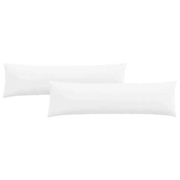 vidaXL Coussins de canapé 2 pcs Blanc 145 x 40 cm tissu