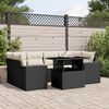 vidaXL Salon de jardin 7 pcs avec coussins noir r&eacute;sine tress&eacute;e
