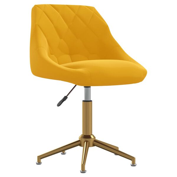 vidaXL Chaises pivotantes &agrave; manger lot de 2 jaune moutarde velours