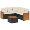 vidaXL Salon de jardin 6 pcs avec coussins noir r&eacute;sine tress&eacute;e