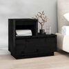 vidaXL Tables de chevet 2 pcs Noir 60x34x51 cm Bois de pin solide