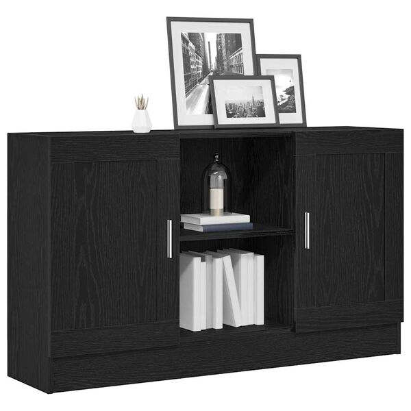 vidaXL Buffet Ch&ecirc;ne noir 120 x 30,5 x 70 cm Bois d'ing&eacute;nierie