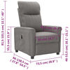 vidaXL Fauteuil inclinable &eacute;lectrique Gris clair Tissu